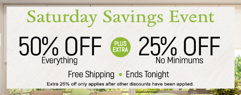 50% off everything + 20% off roller and cellular shades