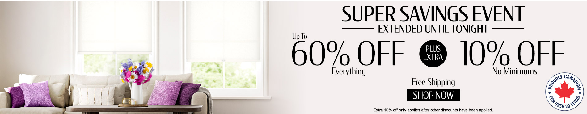Save up to 60% + extra 10% on everything