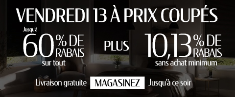 Jusqu'à 60% + 10,13% de rabais sur tout