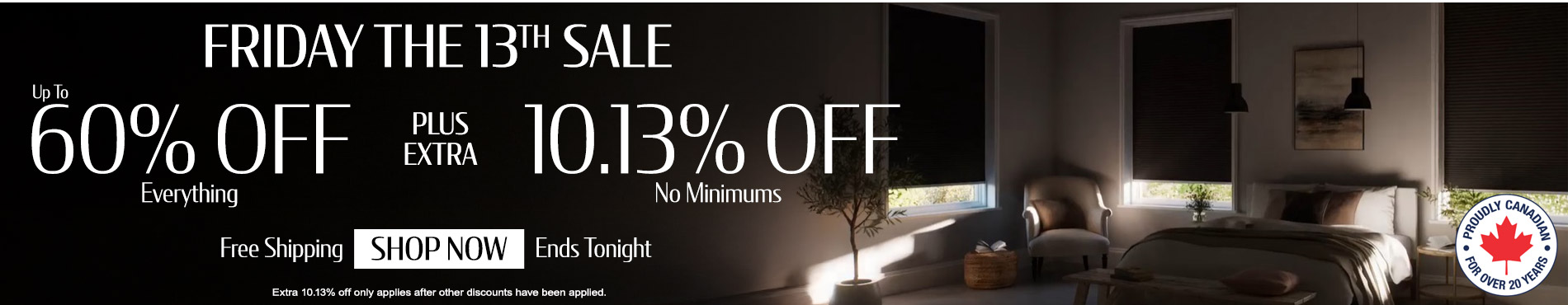 Up to 60% off everything + 10.13% off everything