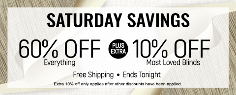60% off everything + extra 10% off most loved blinds