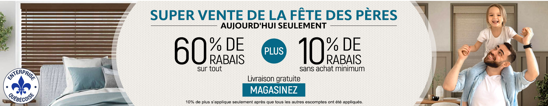 60% de rabais sur tout + 10% supplémentaire sur les stores les plus populaires