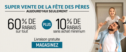 60% de rabais sur tout + 10% supplémentaire sur les stores les plus populaires