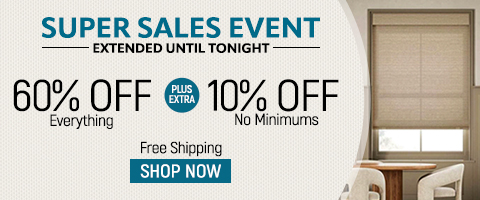 60% off everything + extra 10% off most popular blinds