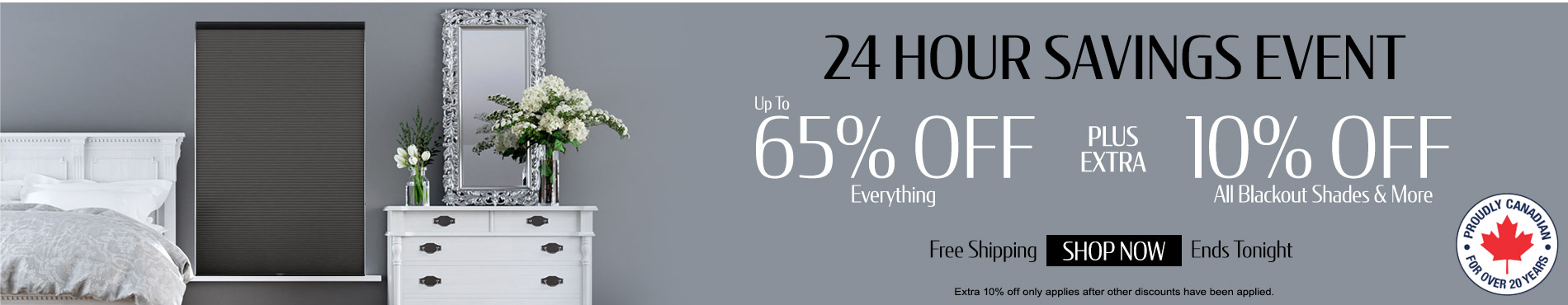 Up to 65% off everything + 10% off All Blackout Shades & More