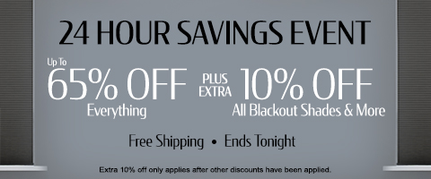 Up to 60% off everything + 10% off rollers and honeycombs