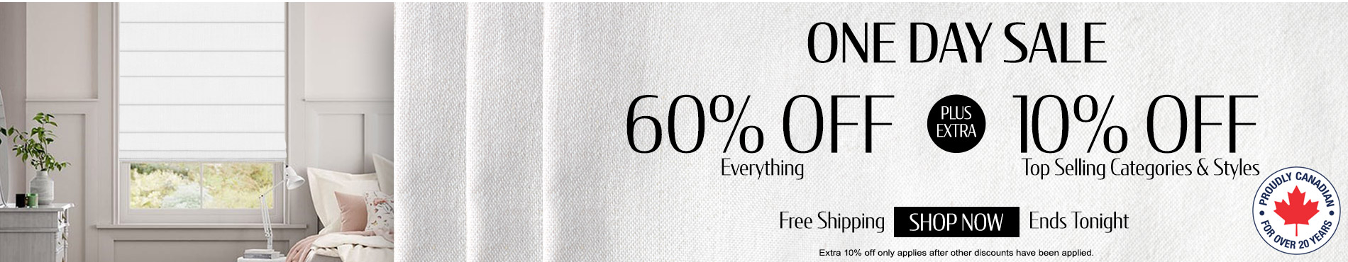 60% off everything + extra 10% off Top Selling Categories & Styles