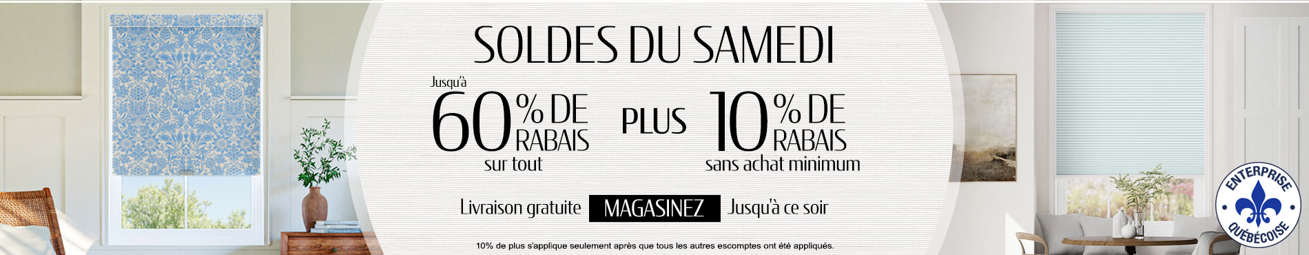 Jusqu'à 60% + 10% de rabais supplémentaire sur tout