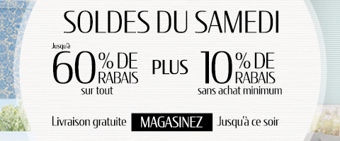 Jusqu'à 60% + 10% de rabais supplémentaire sur tout