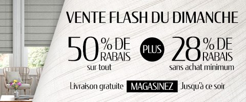 50% de rabais sur tout + 28% de rabais