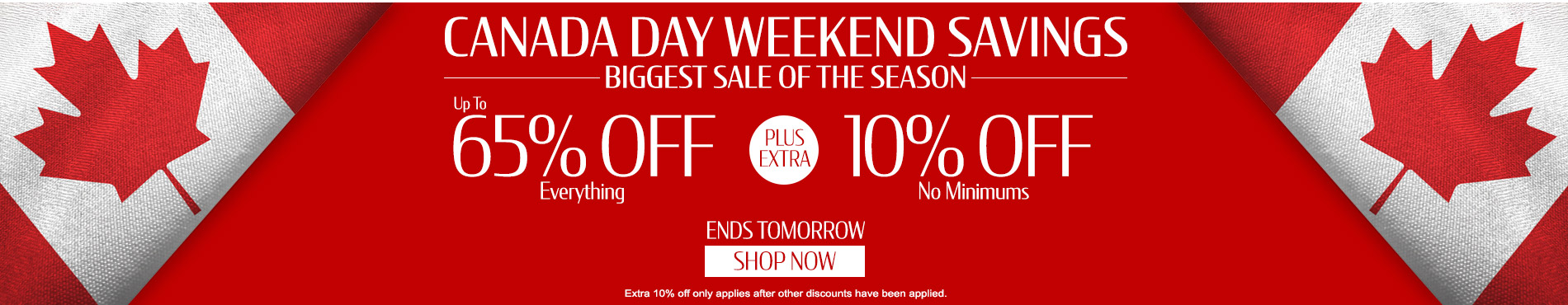 Up to 65% off everything + 10% off