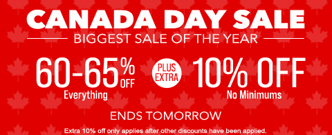 60-65% off everything + extra 10% off