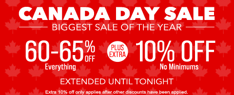 60-65% off everything + extra 10% off