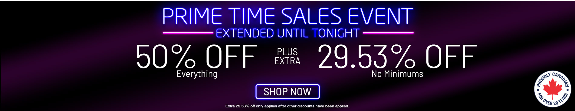 50% off everything + 29.53% off