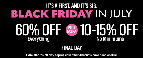 60% + extra 10 - 15% off everything
