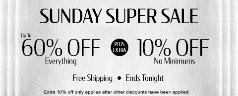 Save up to 60% + extra 10% off everything