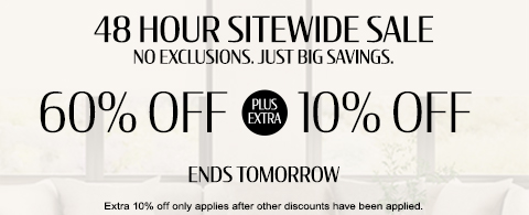 60% off everything + extra 10% off most popular blinds