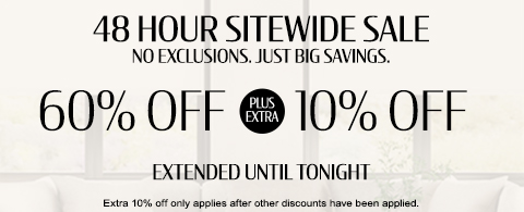 60% off everything + extra 10% off most popular blinds