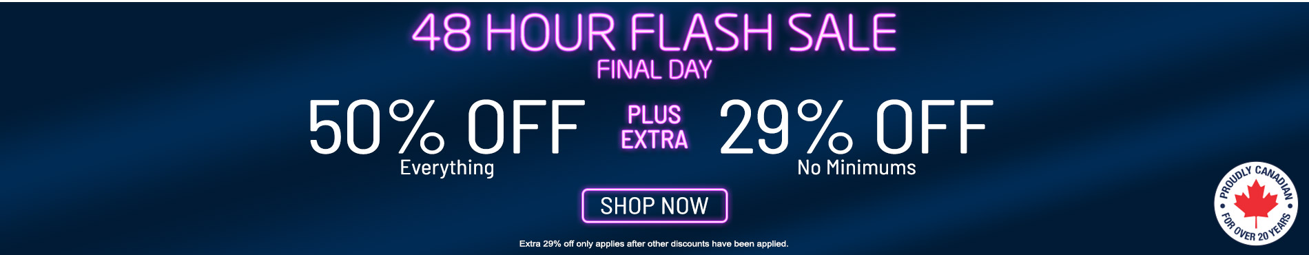 50% off everything + 29% off