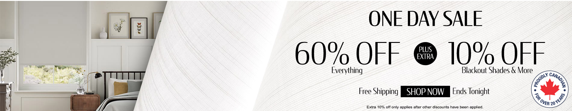 60% off everything + 10% off All Blackout Shades & More