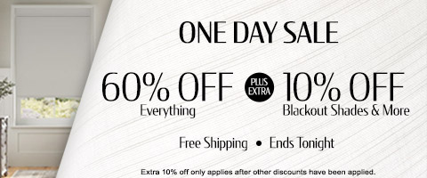 Up to 60% off everything + 10% off rollers and honeycombs