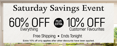 60% off everything + extra 10% off customer favourites