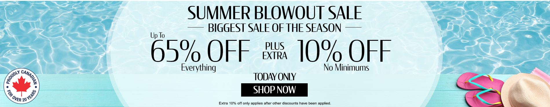 Up to 65% off everything + 10% off