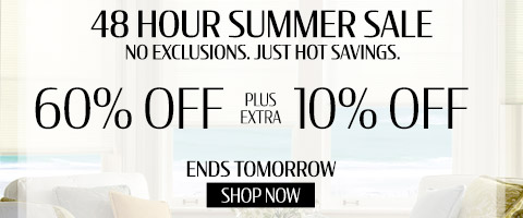 60% off everything + extra 10% off most popular blinds