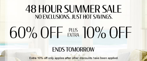 60% off everything + extra 10% off most popular blinds