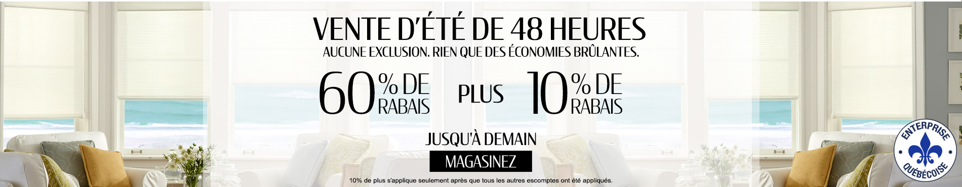 60% de rabais sur tout + 10% supplémentaire sur les stores les plus populaires