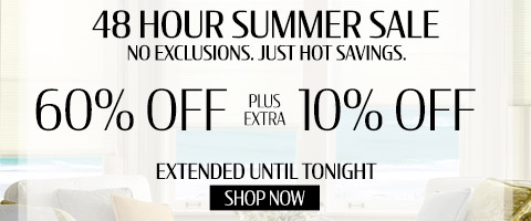 60% off everything + extra 10% off most popular blinds