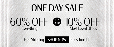 60% off everything + extra 10% off most loved blinds