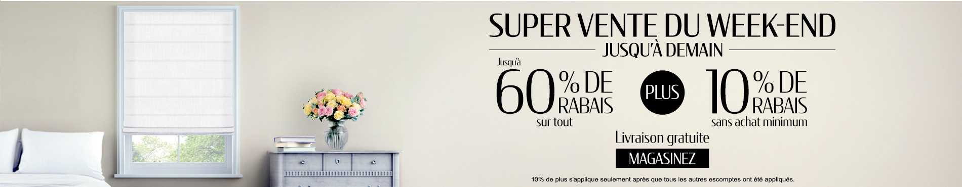 Jusqu'à 60% + 20% de rabais supplémentaire sur tout