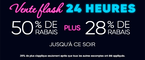 Jusqu'à 60% + 10% de rabais supplémentaire sur tout