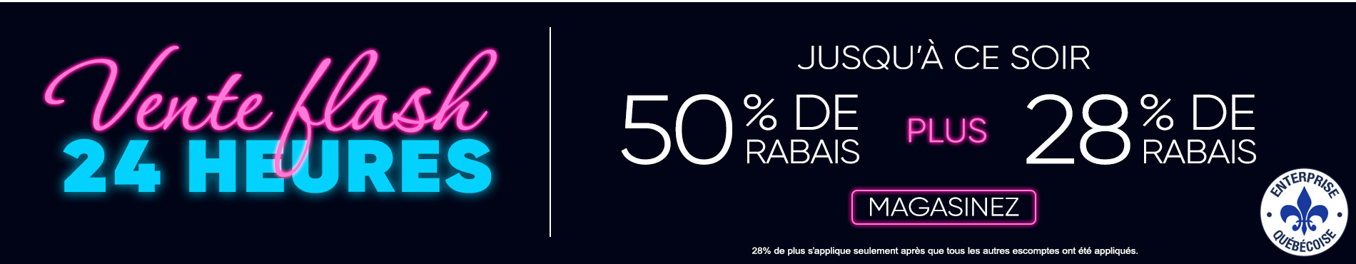 Jusqu'à 60% + 20% de rabais supplémentaire sur tout