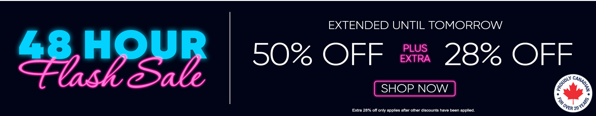 Save 50% + extra 28% on everything
