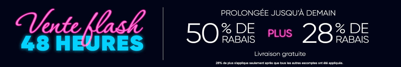 50% + 28% de rabais supplémentaire sur tout