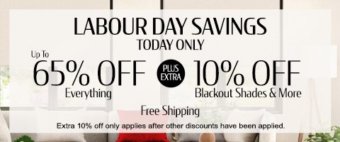 Up to 60% off everything + 10% off rollers and honeycombs