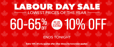 60-65% off everything + extra 10% off