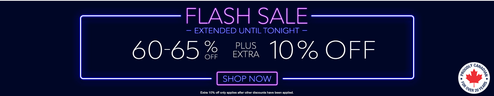 60-65% off everything + extra 10% off