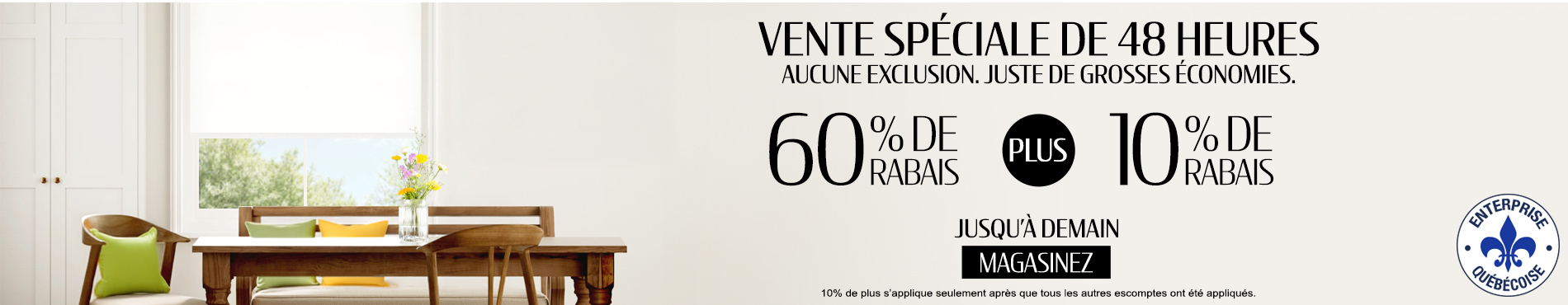 60% + 10% supplémentaire sur tout