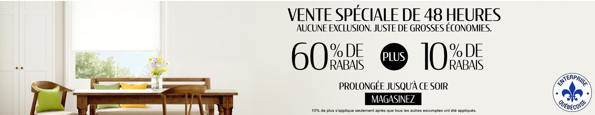60% + 10% supplémentaire sur tout