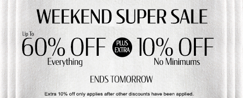 Save up to 60% + extra 10% off everything