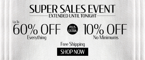 Save up to 60% + extra 10% on everything