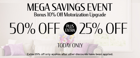 50% off everything + 27% off roller and cellular shades