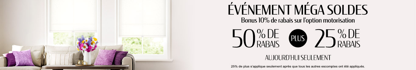 50% + 25% de rabais supplémentaire
