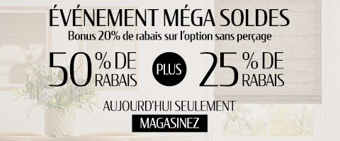 50% de rabais sur tout + 25% de rabais