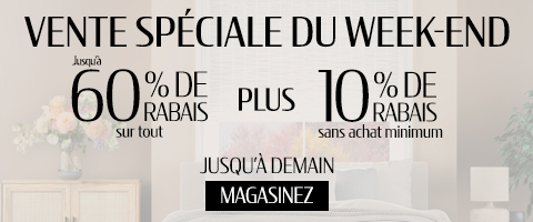 Jusqu'à 60% + 10% de rabais supplémentaire sur tout