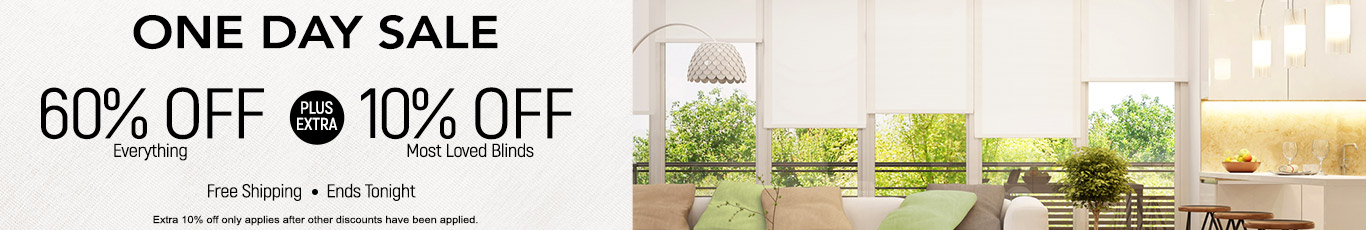 60% off everything + 10% off most loved blinds