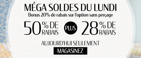 50% + 28% de rabais supplémentaire sur tout